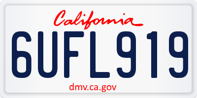 CA license plate 6UFL919