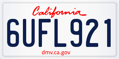 CA license plate 6UFL921