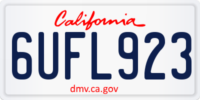 CA license plate 6UFL923