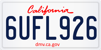 CA license plate 6UFL926
