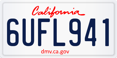 CA license plate 6UFL941