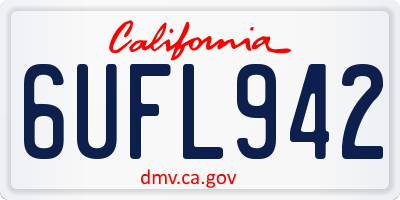 CA license plate 6UFL942