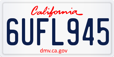 CA license plate 6UFL945