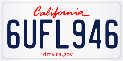 CA license plate 6UFL946