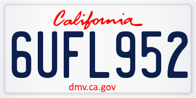 CA license plate 6UFL952