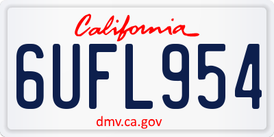 CA license plate 6UFL954