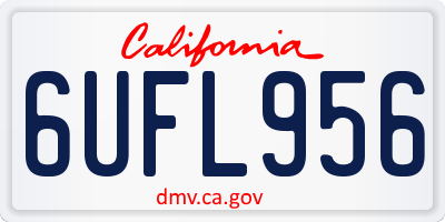 CA license plate 6UFL956