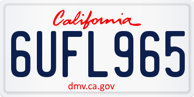 CA license plate 6UFL965