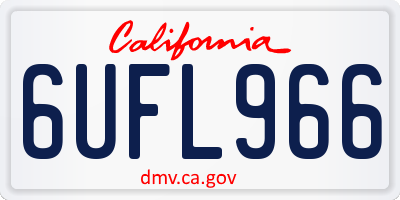 CA license plate 6UFL966