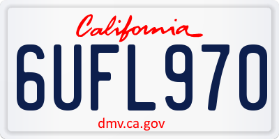 CA license plate 6UFL970