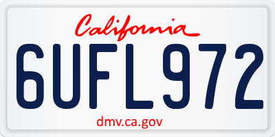 CA license plate 6UFL972