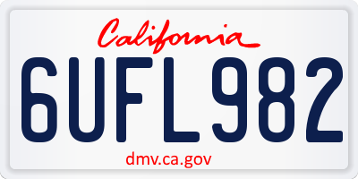 CA license plate 6UFL982