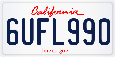 CA license plate 6UFL990