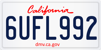 CA license plate 6UFL992