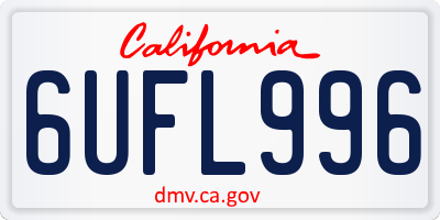 CA license plate 6UFL996