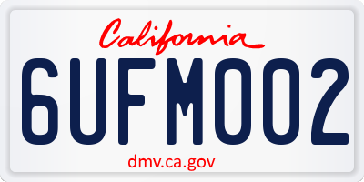 CA license plate 6UFM002