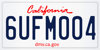 CA license plate 6UFM004