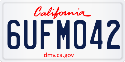 CA license plate 6UFM042
