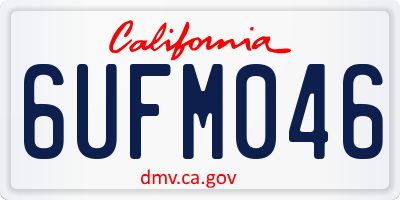 CA license plate 6UFM046