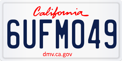 CA license plate 6UFM049