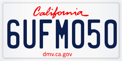 CA license plate 6UFM050