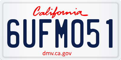 CA license plate 6UFM051