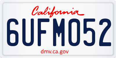 CA license plate 6UFM052