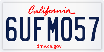 CA license plate 6UFM057