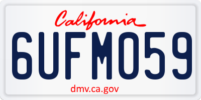 CA license plate 6UFM059