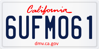 CA license plate 6UFM061