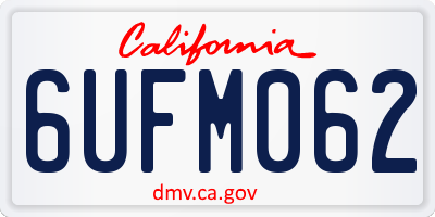 CA license plate 6UFM062