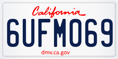 CA license plate 6UFM069