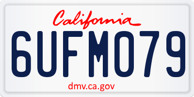 CA license plate 6UFM079