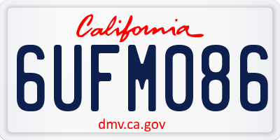 CA license plate 6UFM086