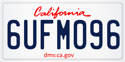 CA license plate 6UFM096