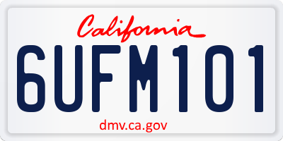 CA license plate 6UFM101