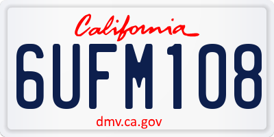 CA license plate 6UFM108