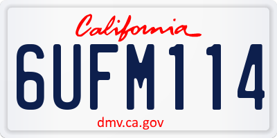 CA license plate 6UFM114
