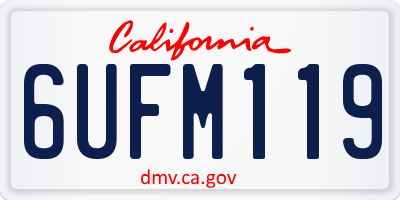 CA license plate 6UFM119