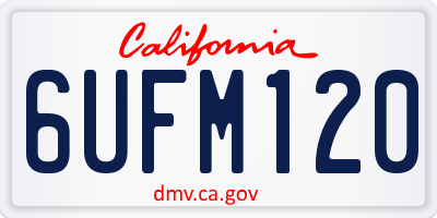 CA license plate 6UFM120