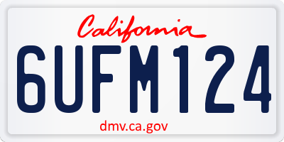 CA license plate 6UFM124