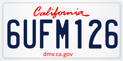 CA license plate 6UFM126