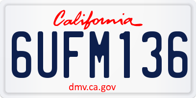 CA license plate 6UFM136