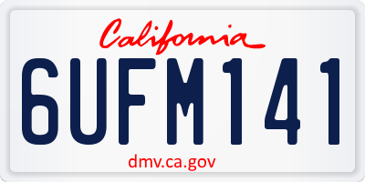 CA license plate 6UFM141