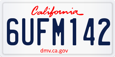 CA license plate 6UFM142
