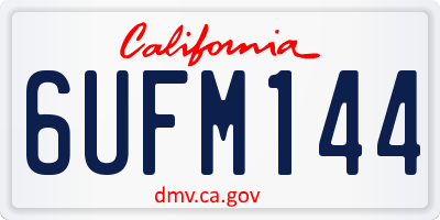 CA license plate 6UFM144