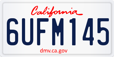CA license plate 6UFM145
