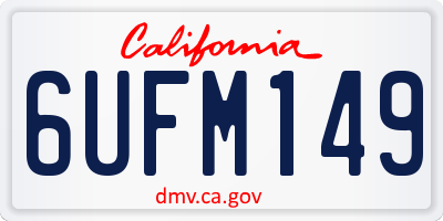 CA license plate 6UFM149