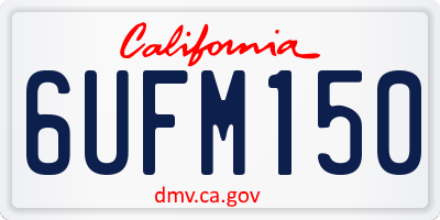CA license plate 6UFM150