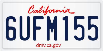 CA license plate 6UFM155
